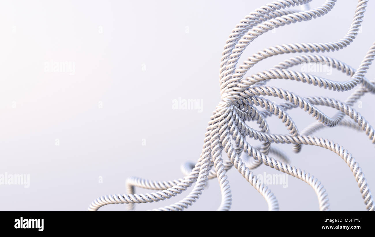 Knoten der Seile aus Stahl Stockfoto