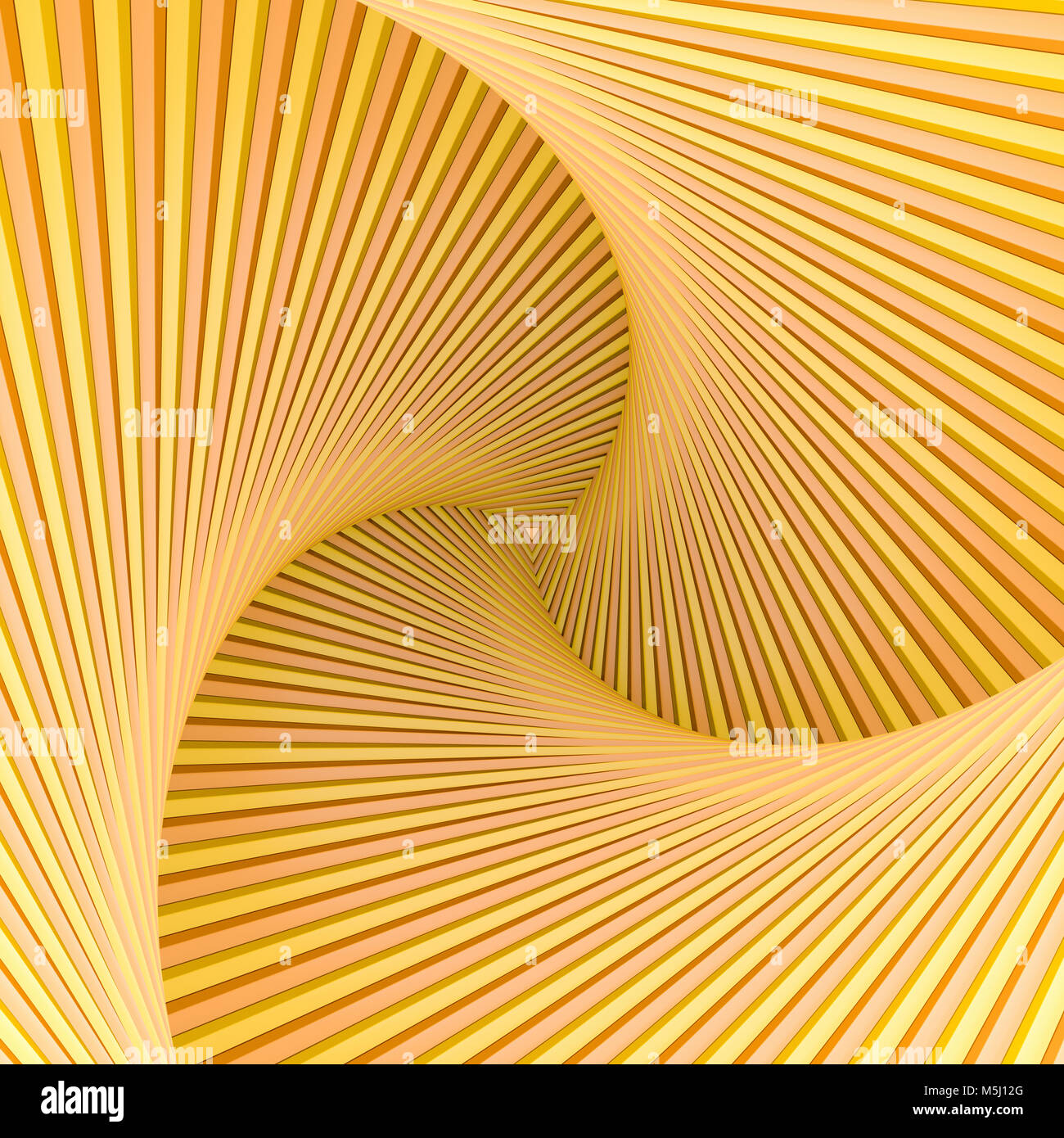 Gelbe Spirale mit dreieckigen Center Stockfoto