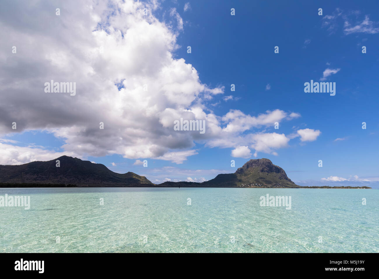 Mauritius, Indischer Ozean, Le Morne und Berg Le Morne Brabant Stockfoto