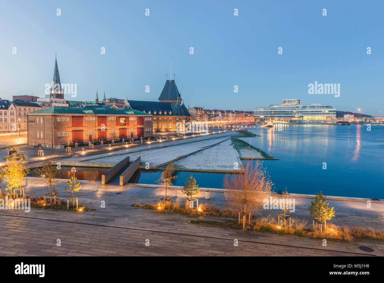 Dänemark, Aarhus, Blick zum Hafen, Custom House und Navitas Stockfoto