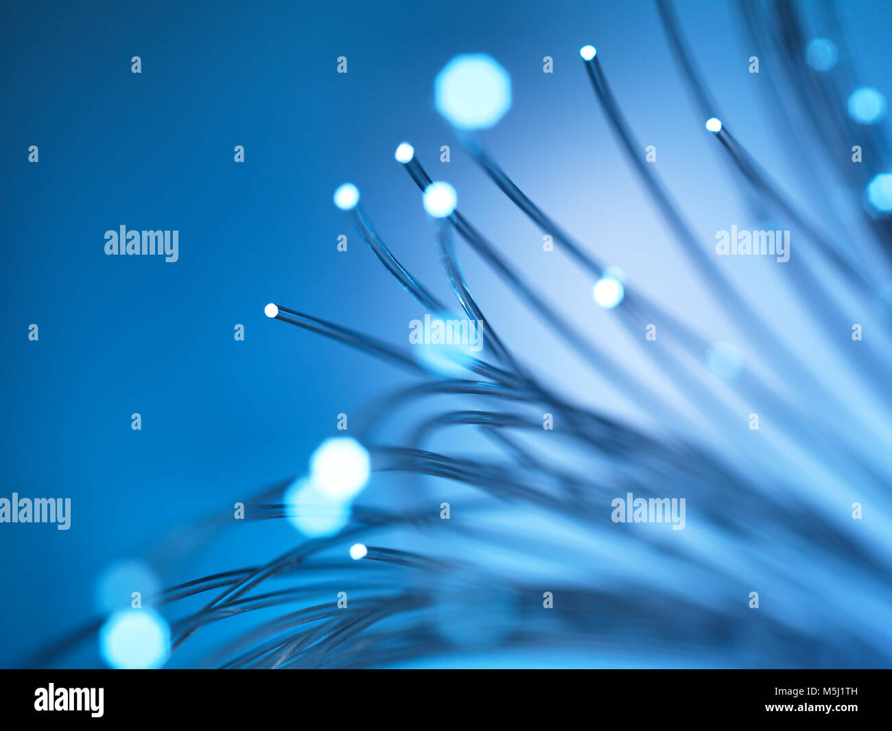 Blaue Faseroptik Stockfoto