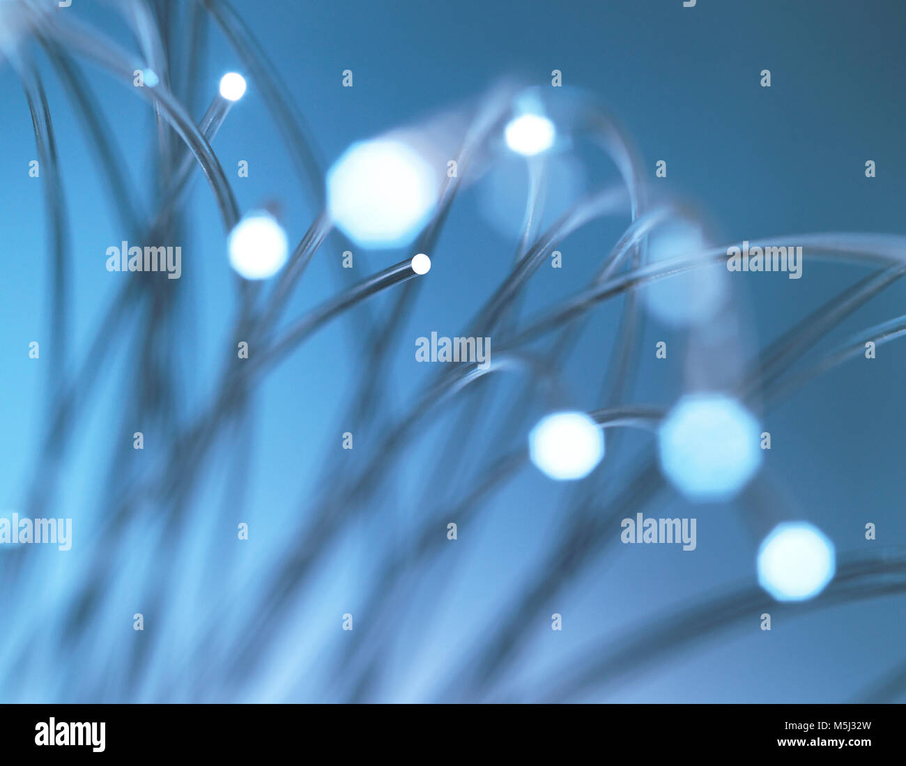 Blaue Faseroptik Stockfoto
