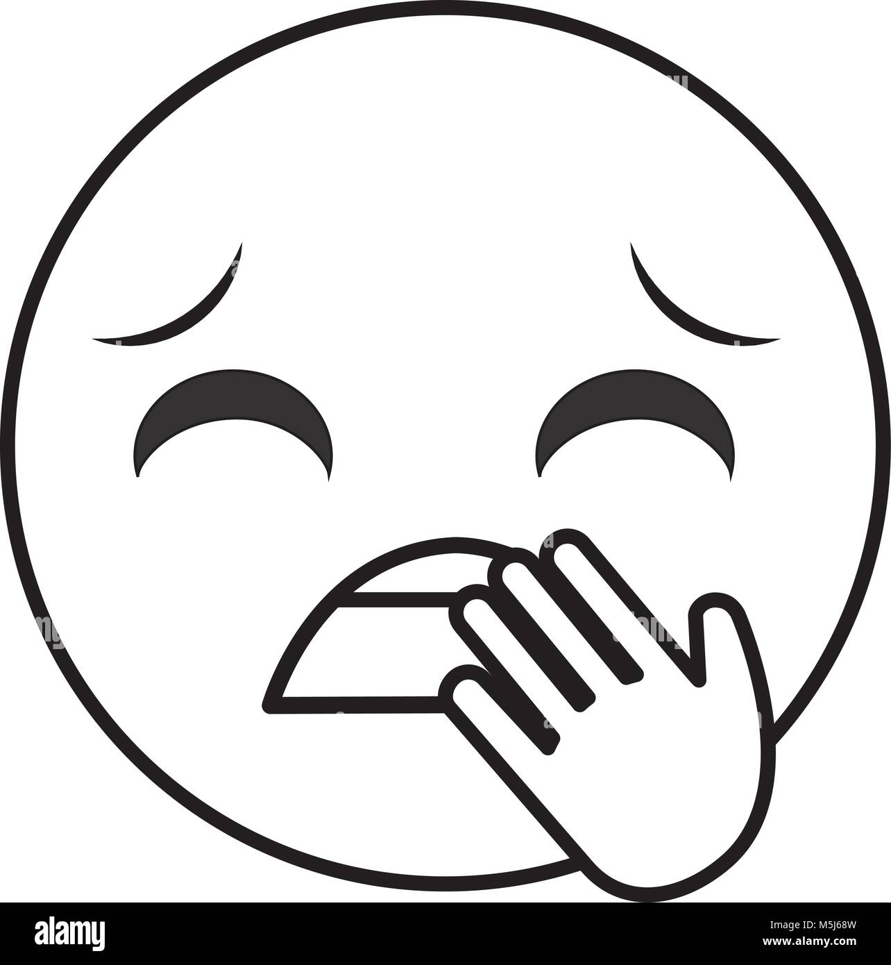 Leitung gähnen Gesicht Geste emoji Ausdruck Stock-Vektorgrafik - Alamy
