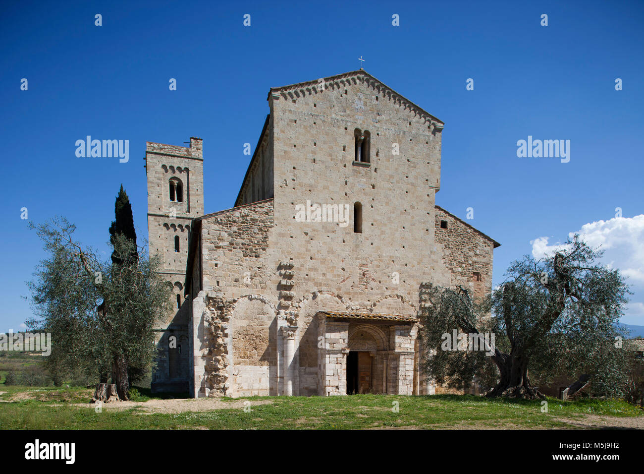 St. Antimo Kloster, Provinz Siena, Toskana, Italien, Europa Stockfoto