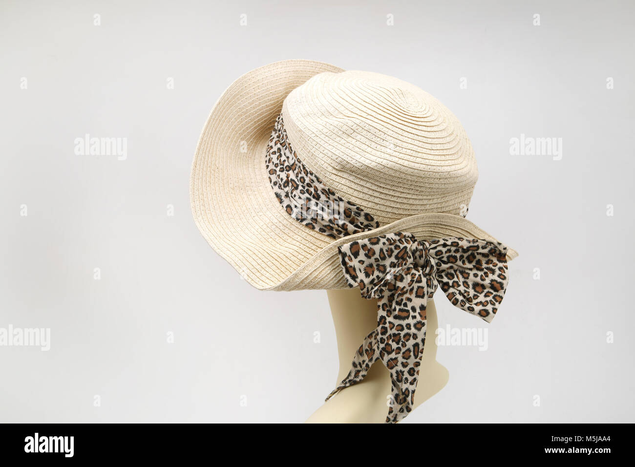 Gewebe Papier Sommer Hut mit Leopardenmuster Bug Stockfoto