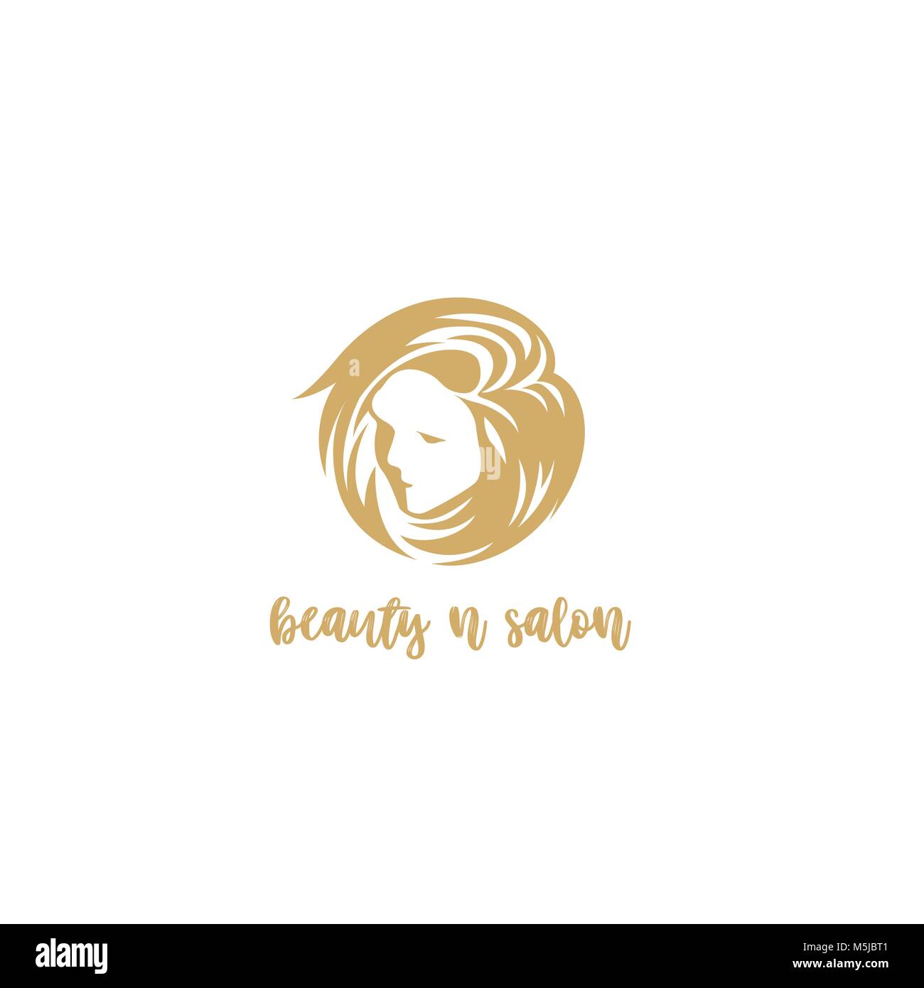 Golden Beauty- und Friseursalon logo Vector Illustration. Stock Vektor