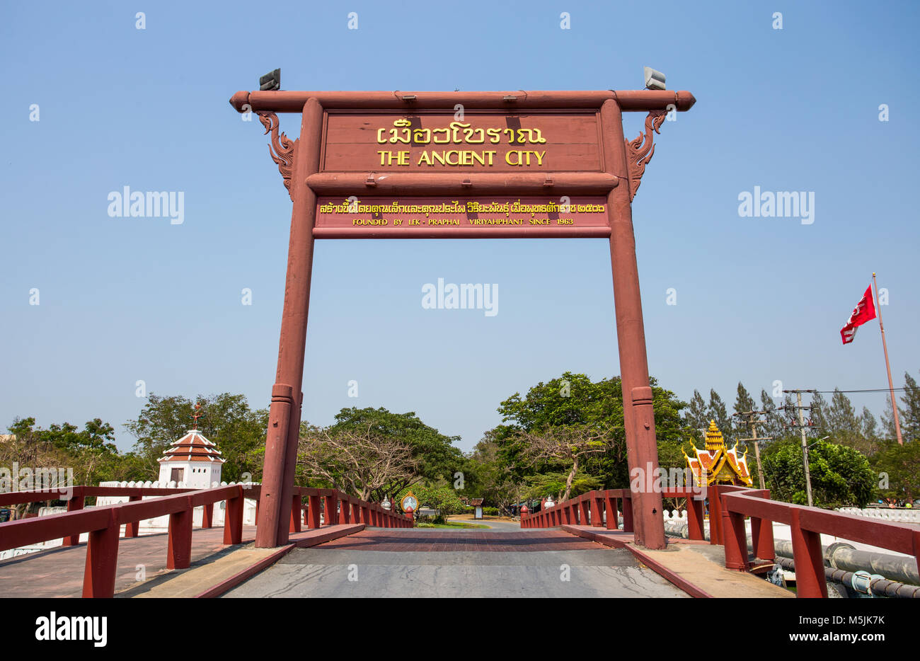 SAMUT PRAKAN, THAILAND, März 6, 2017 - Die Tafel der antiken Stadt Park, Muang Boran, Provinz Samut Prakan, Thailand Stockfoto