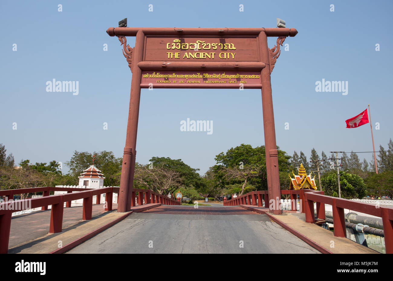 SAMUT PRAKAN, THAILAND, März 6, 2017 - Die Tafel der antiken Stadt Park, Muang Boran, Provinz Samut Prakan, Thailand Stockfoto