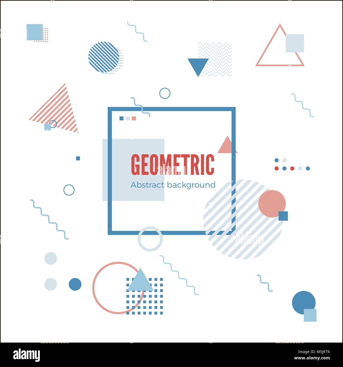 Geometrische Motion Design Konzept. Einfache Geometrie Muster mit Rahmen und Text. Identität Banner drucken. Vector Illustration Stock Vektor