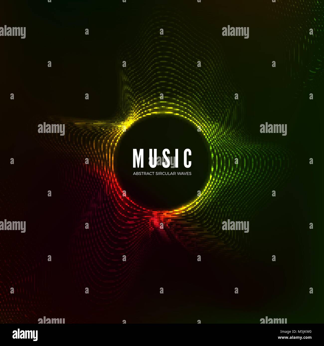 Runder sound wave Visualisierung. Abstrakte Musik Hintergrund. Farbe Struktur audio fließen. Vector Illustration Stock Vektor