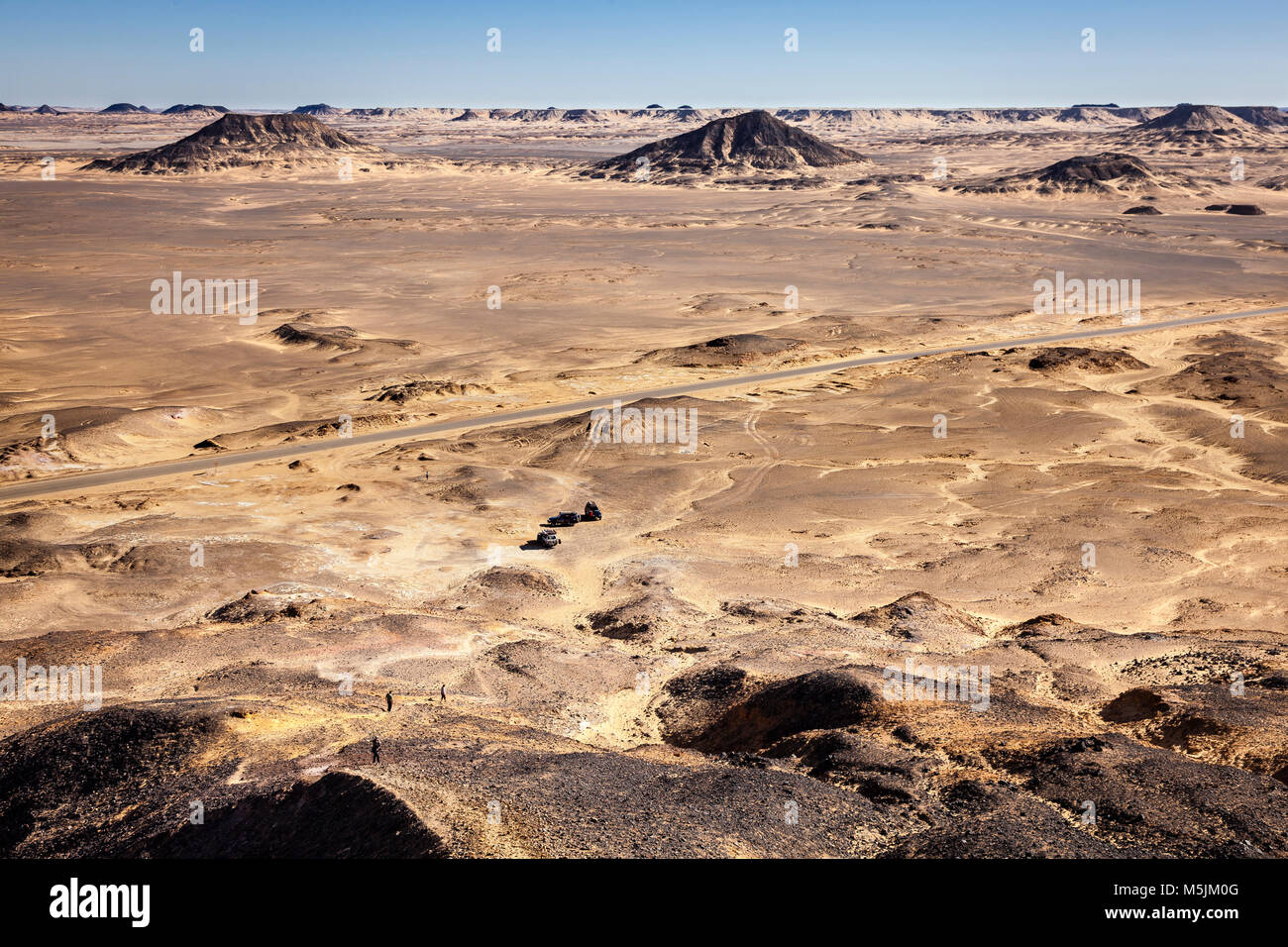 Die Schwarze Wüste in der westlichen Wüste Region gelegen, ist es ein unbewohntes Gebiet aufgrund der Trockenheit der Wüste. Stockfoto