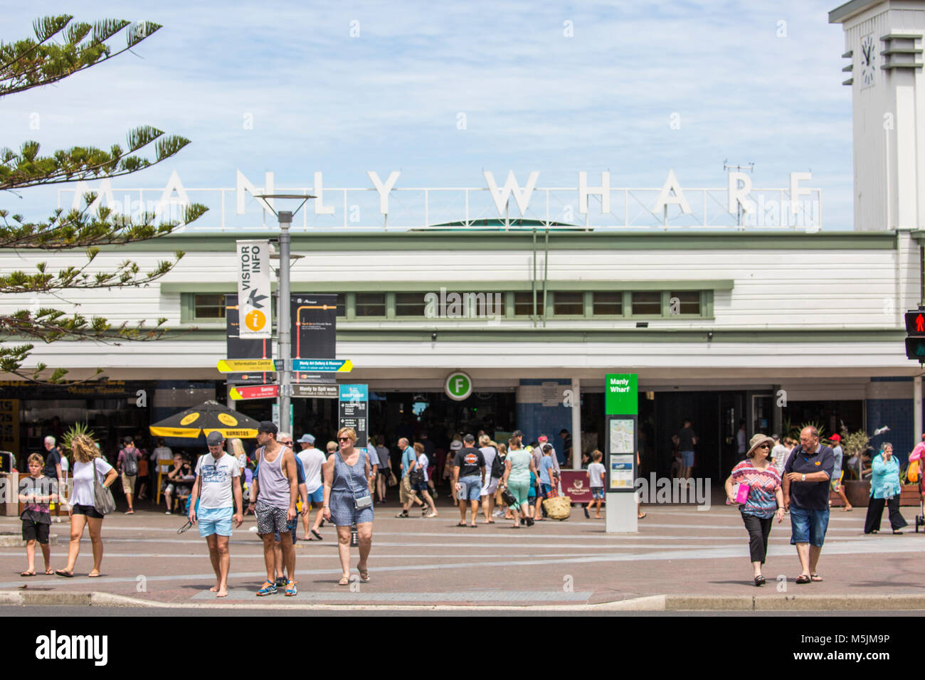 Manly Wharf und Ferry Terminus, Manly Beach in Sydney, Australien Stockfoto