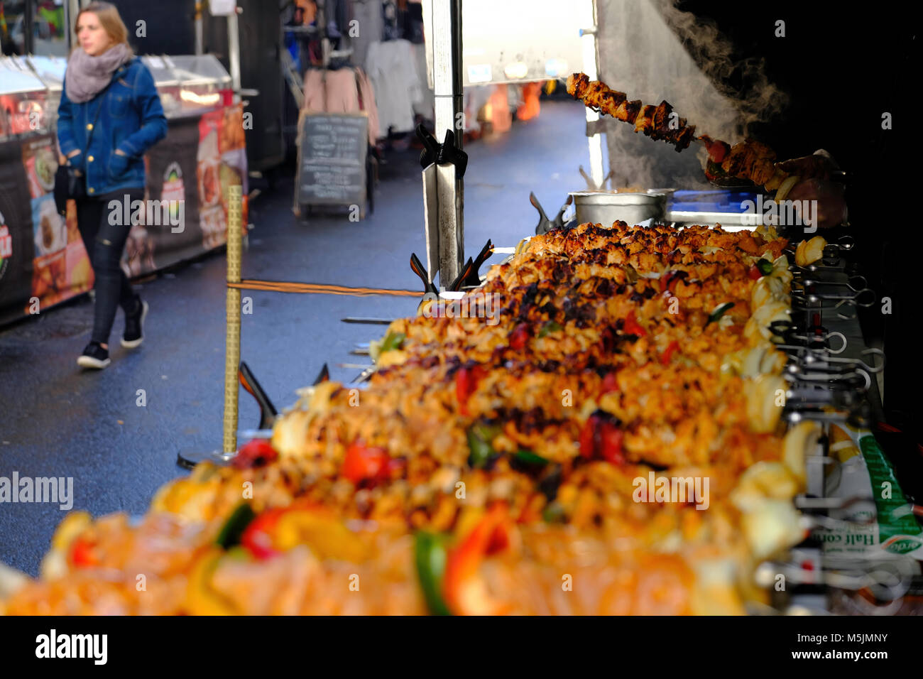 Leder Lane Street Food Market, London, Vereinigtes Königreich Stockfoto