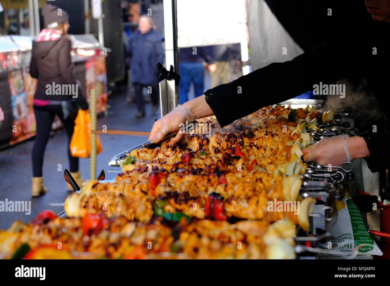 Leder Lane Street Food Market, London, Vereinigtes Königreich Stockfoto