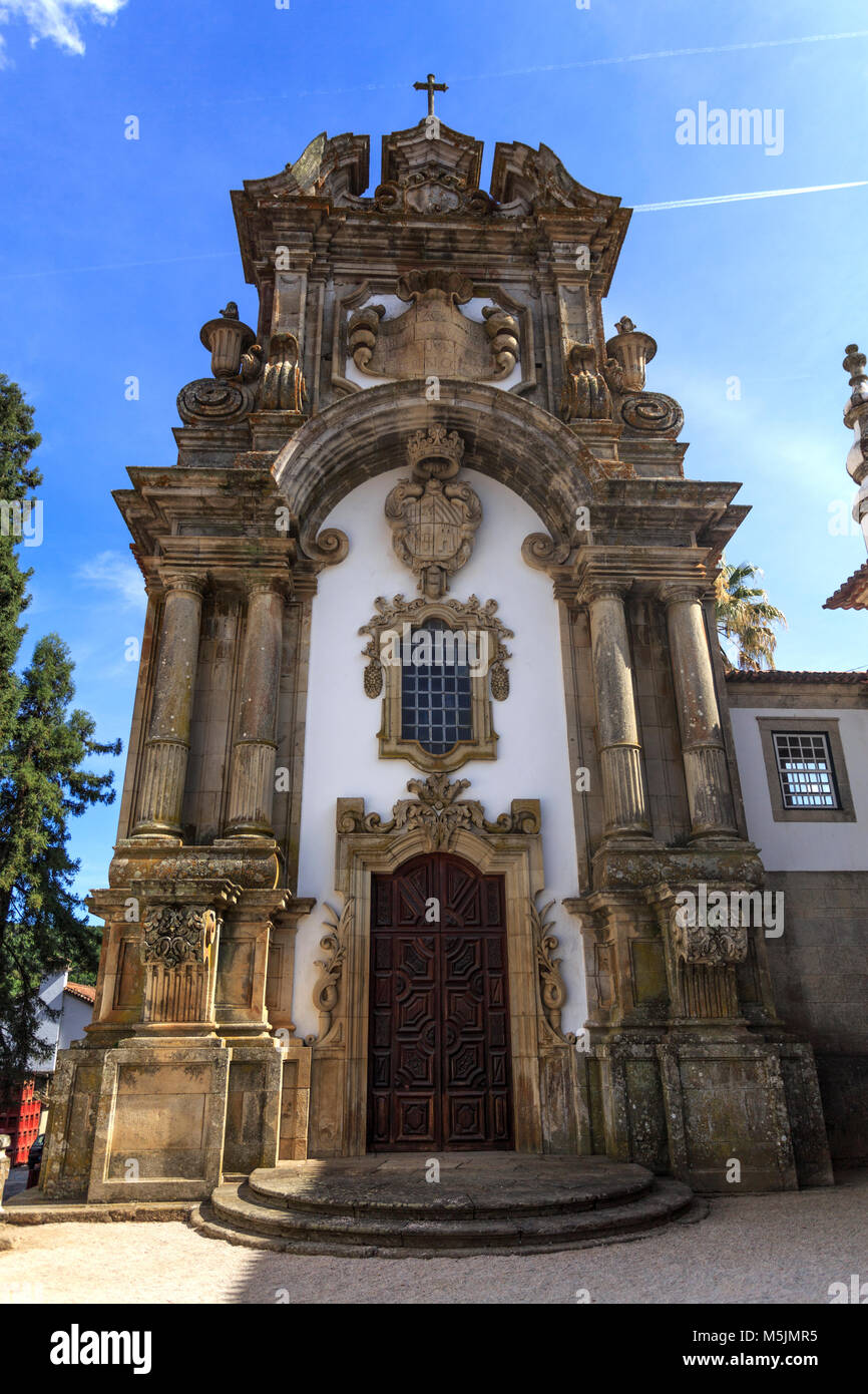 Fassade der Kapelle der Mateus Palast in Vila Real, Portugal Stockfoto