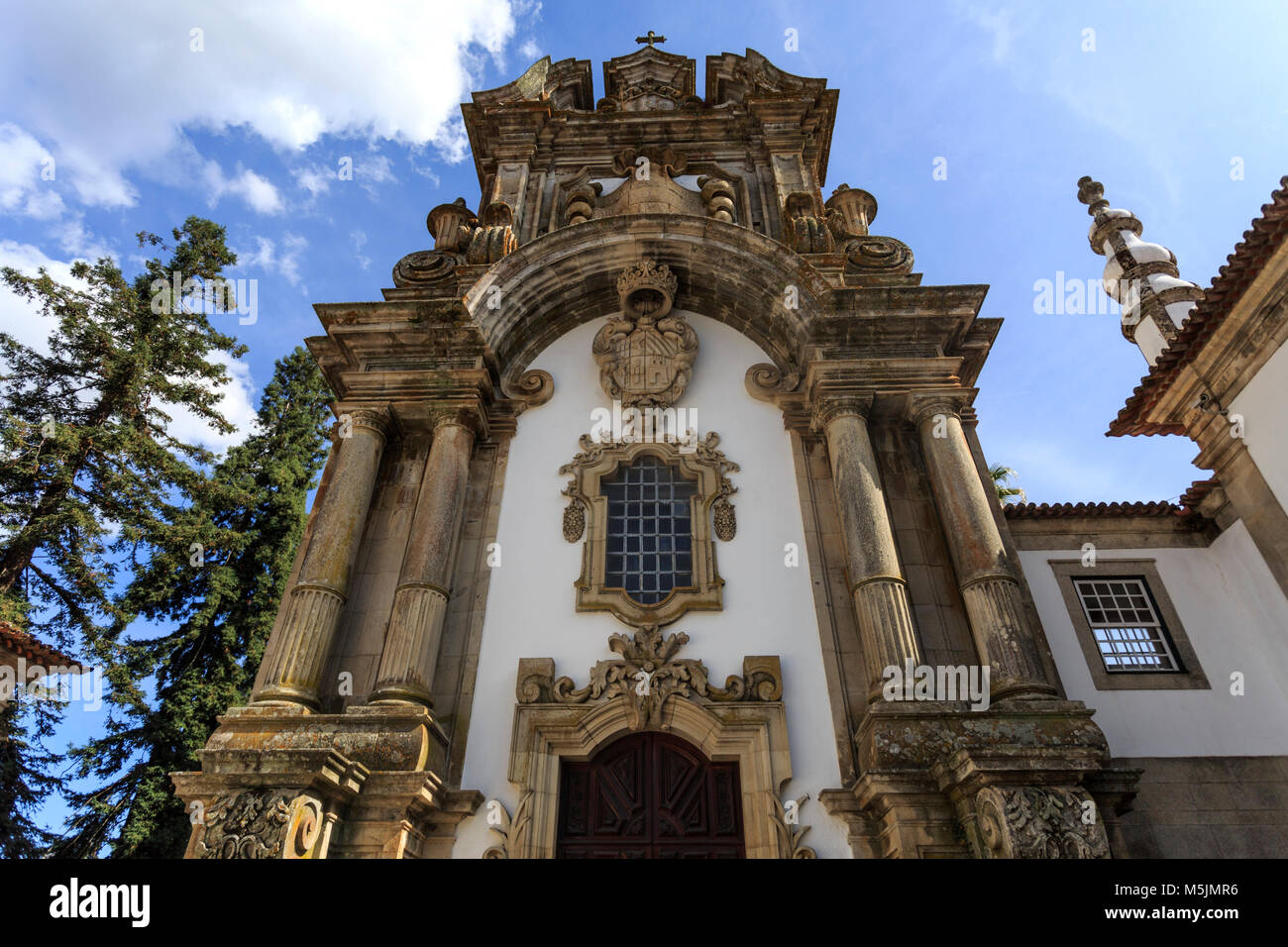 Fassade der Kapelle der Mateus Palast in Vila Real, Portugal Stockfoto