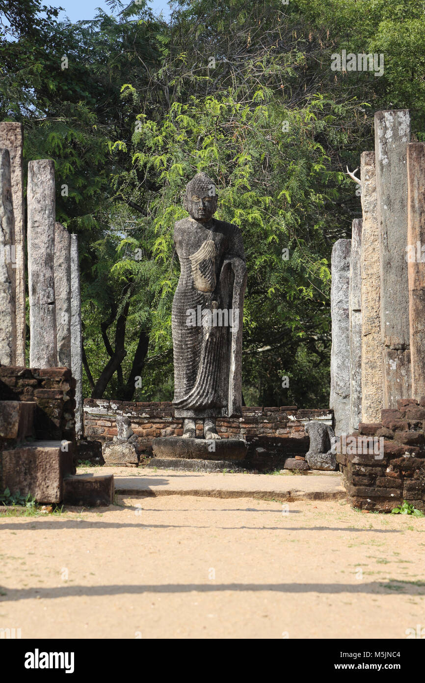 Giritale liegt im Norden der Provinz Sri Lanka Standing Buddha in der Hatadage Stockfoto