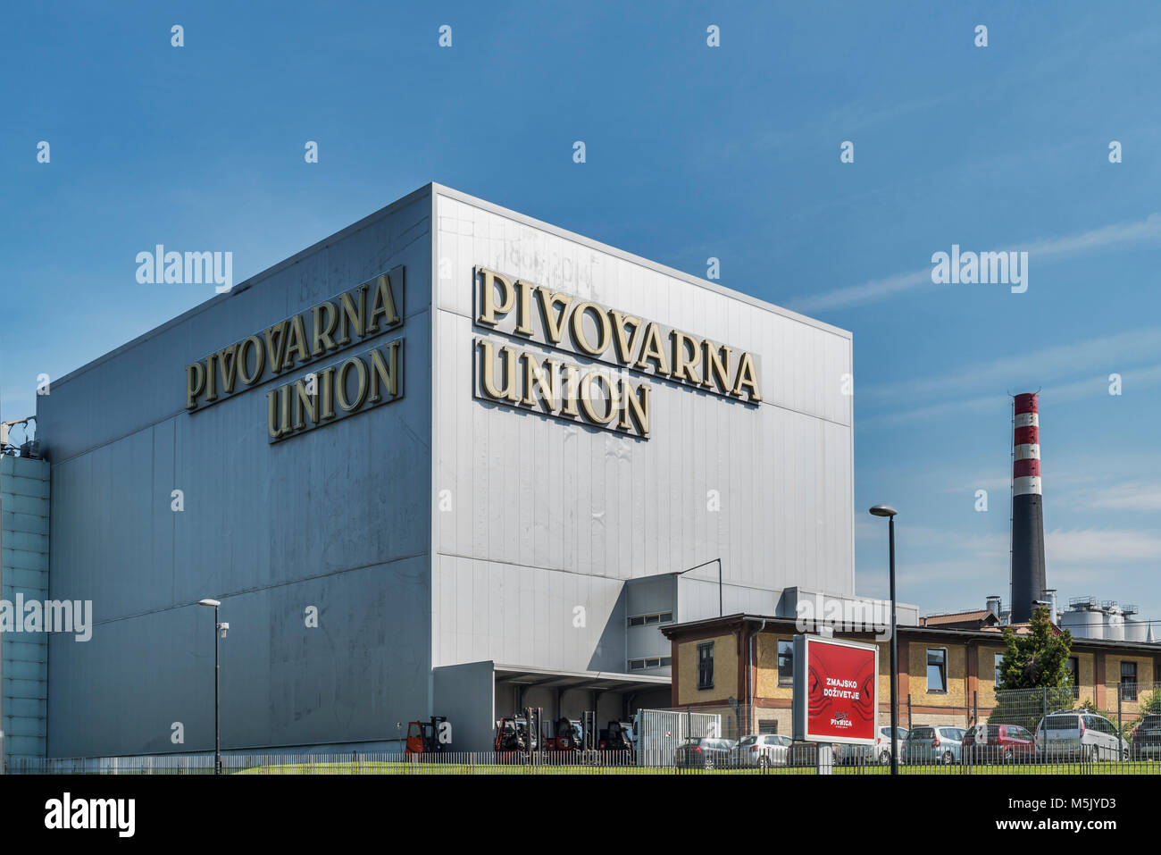 Das Gebäude der Union Brauerei ist in der slowenischen Hauptstadt Ljubljana, Europa Stockfoto