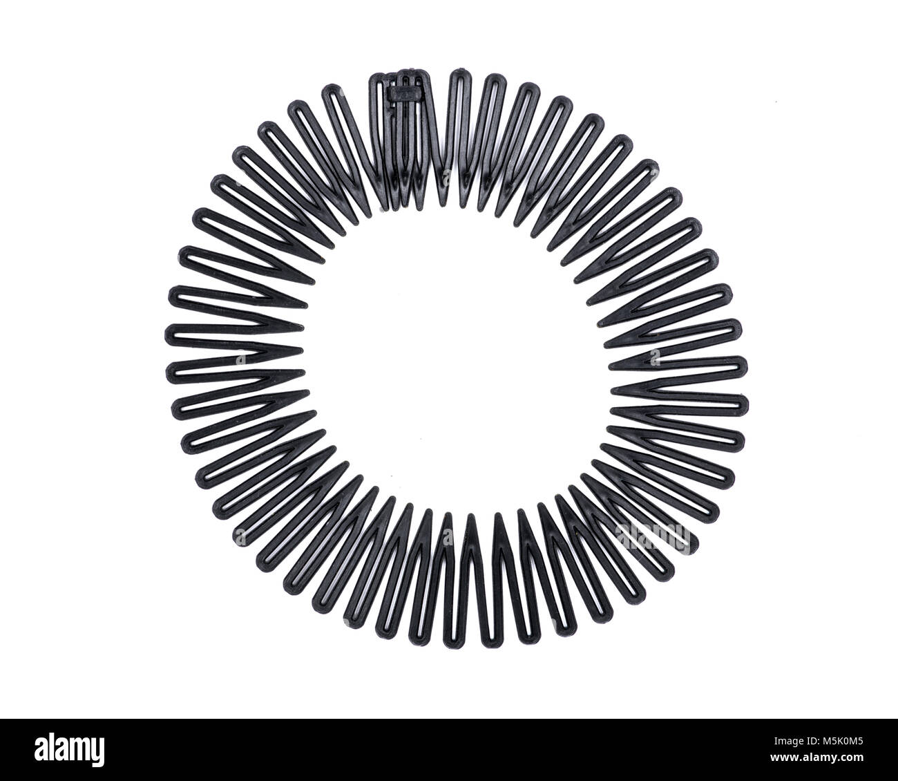 Kunststoff Schwarz Stretch sport Haarband Kreis flexible Kamm, Zähne  stirnband Clip auf weißem Hintergrund Stockfotografie - Alamy