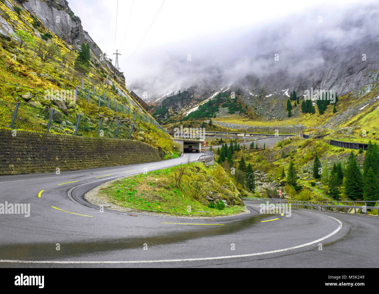 Reisen entlang der Simplonpass. Schweiz Stockfoto