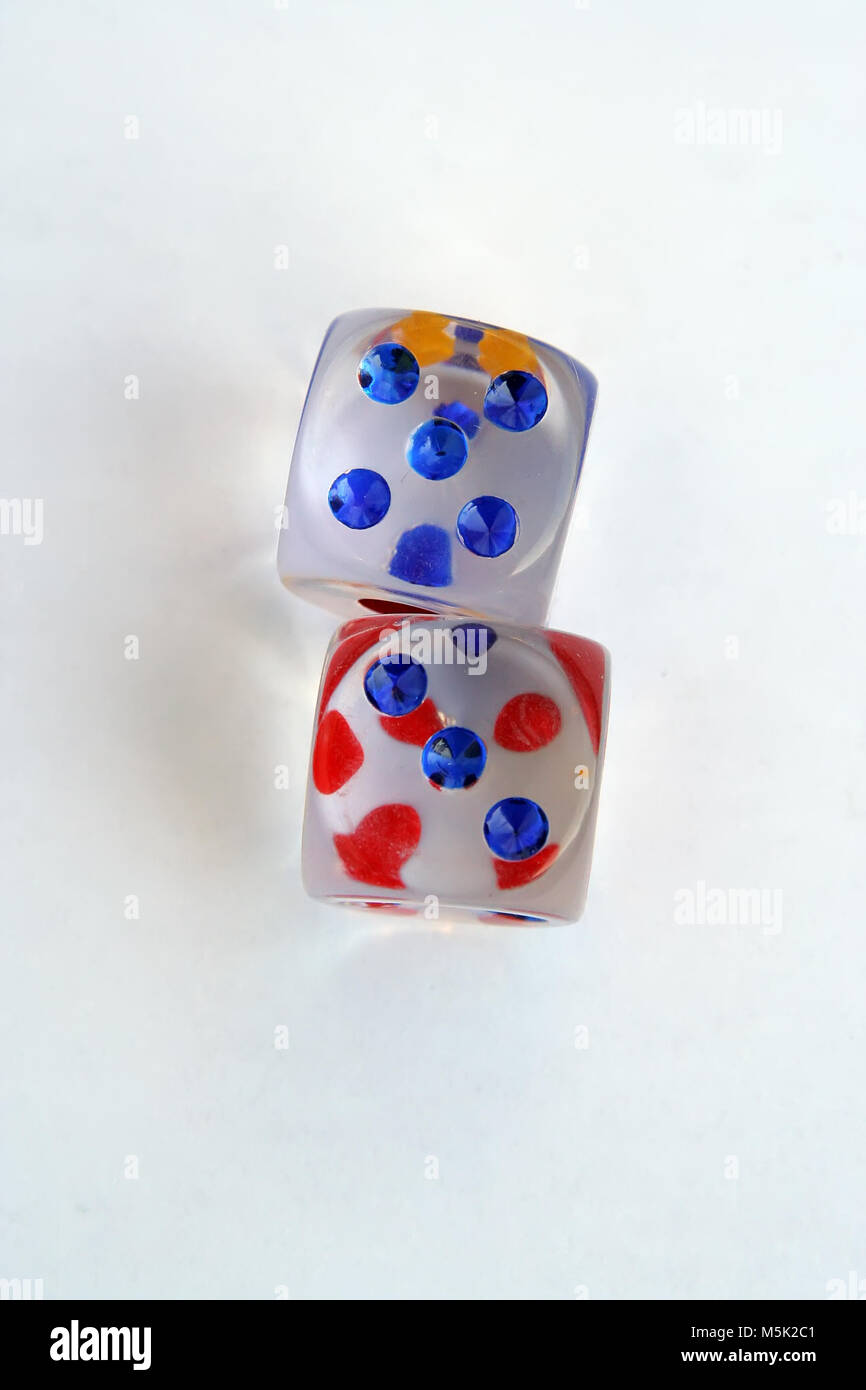 Glas Würfel. Transparentes Glas Würfel. Transparenten Würfel. Stockfoto