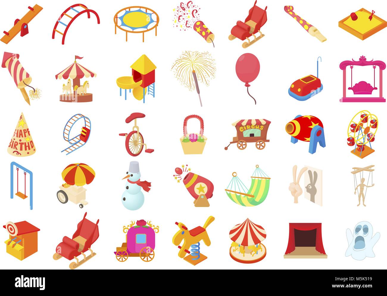Kind amusement Icon Set, Cartoon Stil Stock Vektor Kind amusement Icon Set, Cartoon Stil Stock Vektor
