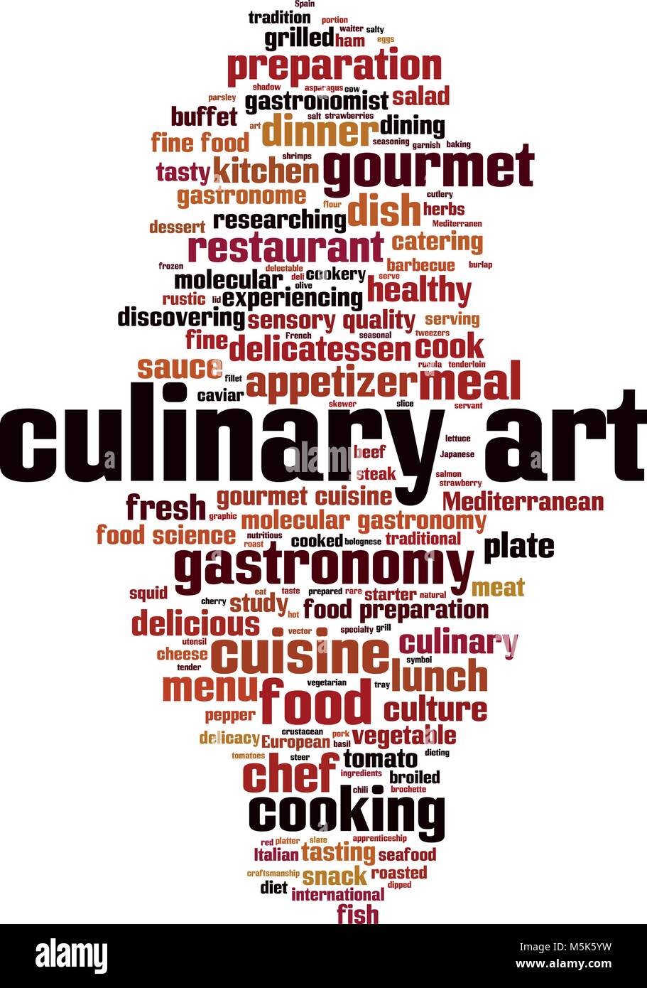 Kulinarische Kunst Wort cloud Konzept. Vector Illustration Stock Vektor