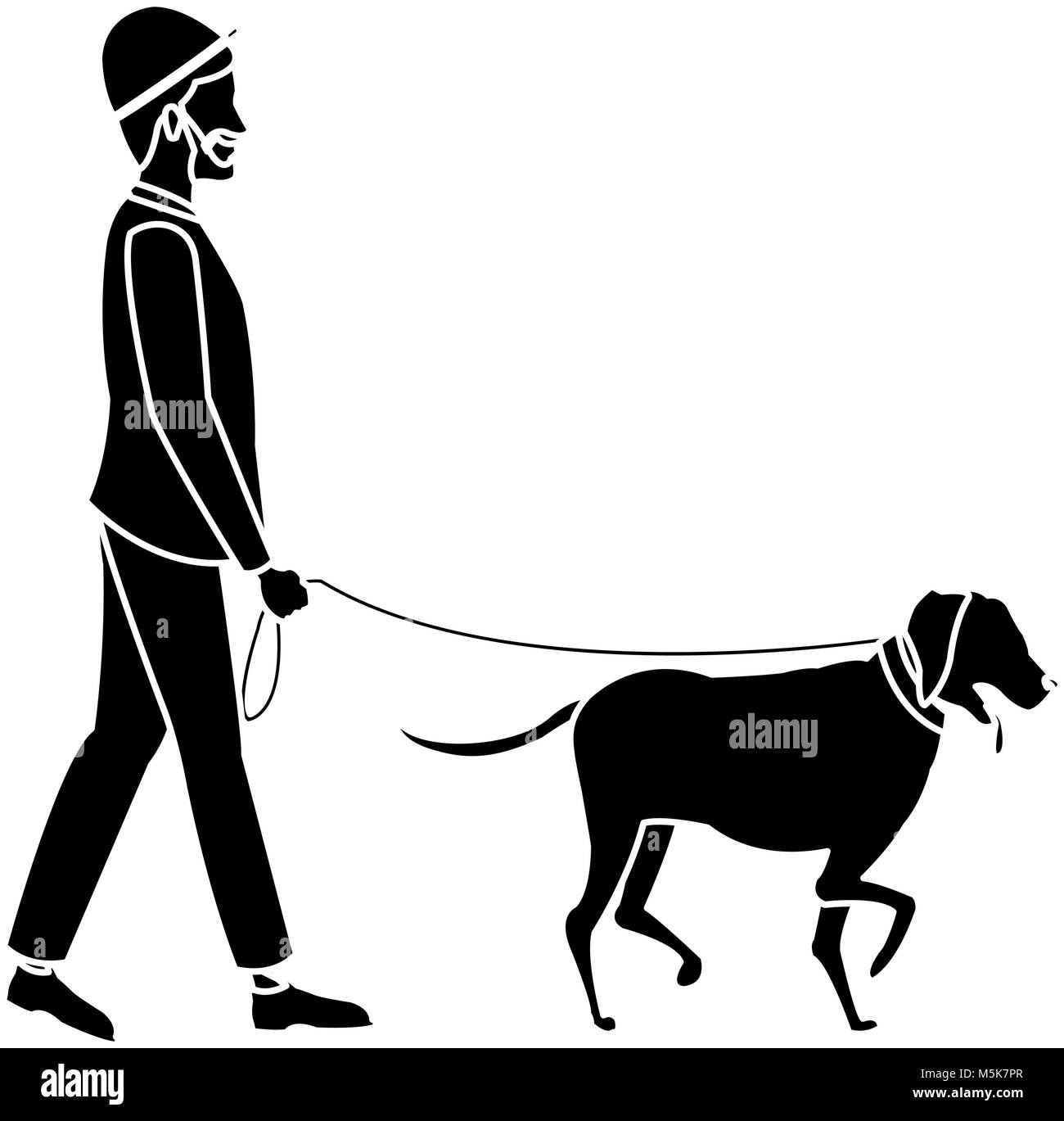 Mann mit Hund Stock Vektor