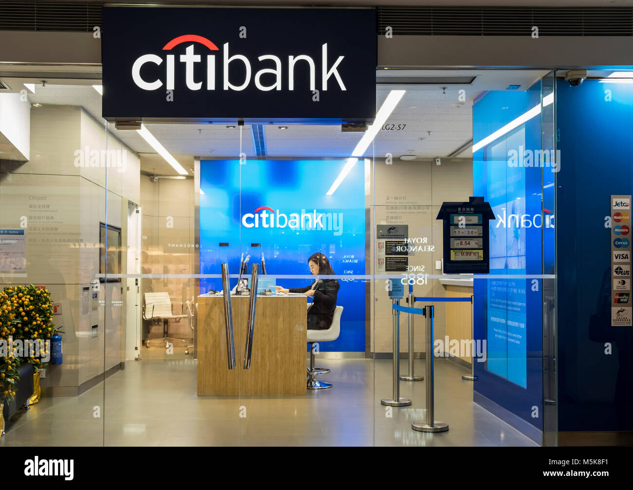 Hongkong - April 4, 2019: Citi Bank in Hongkong. Stockfoto