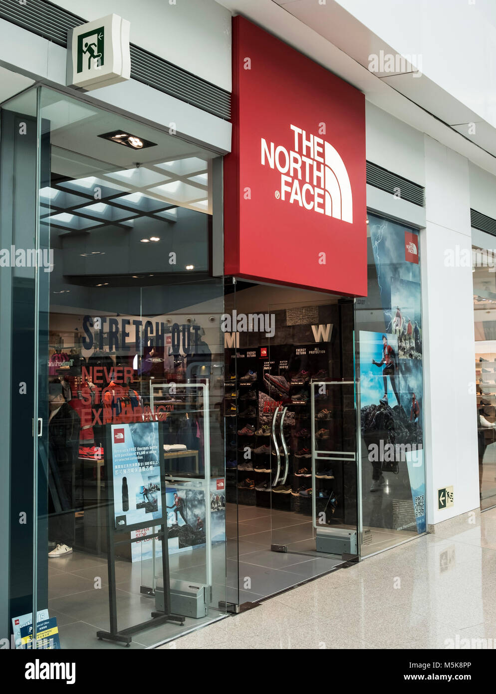 Hongkong, 15. Februar 2018: The North Face Store in Hongkong. Stockfoto