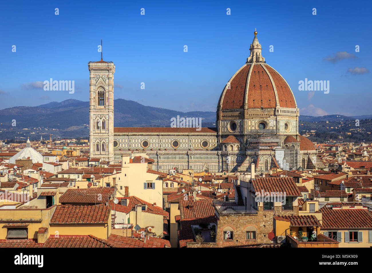 Ansicht von oben auf die Kathedrale von Florenz (Duomo di Firenze) Stockfoto