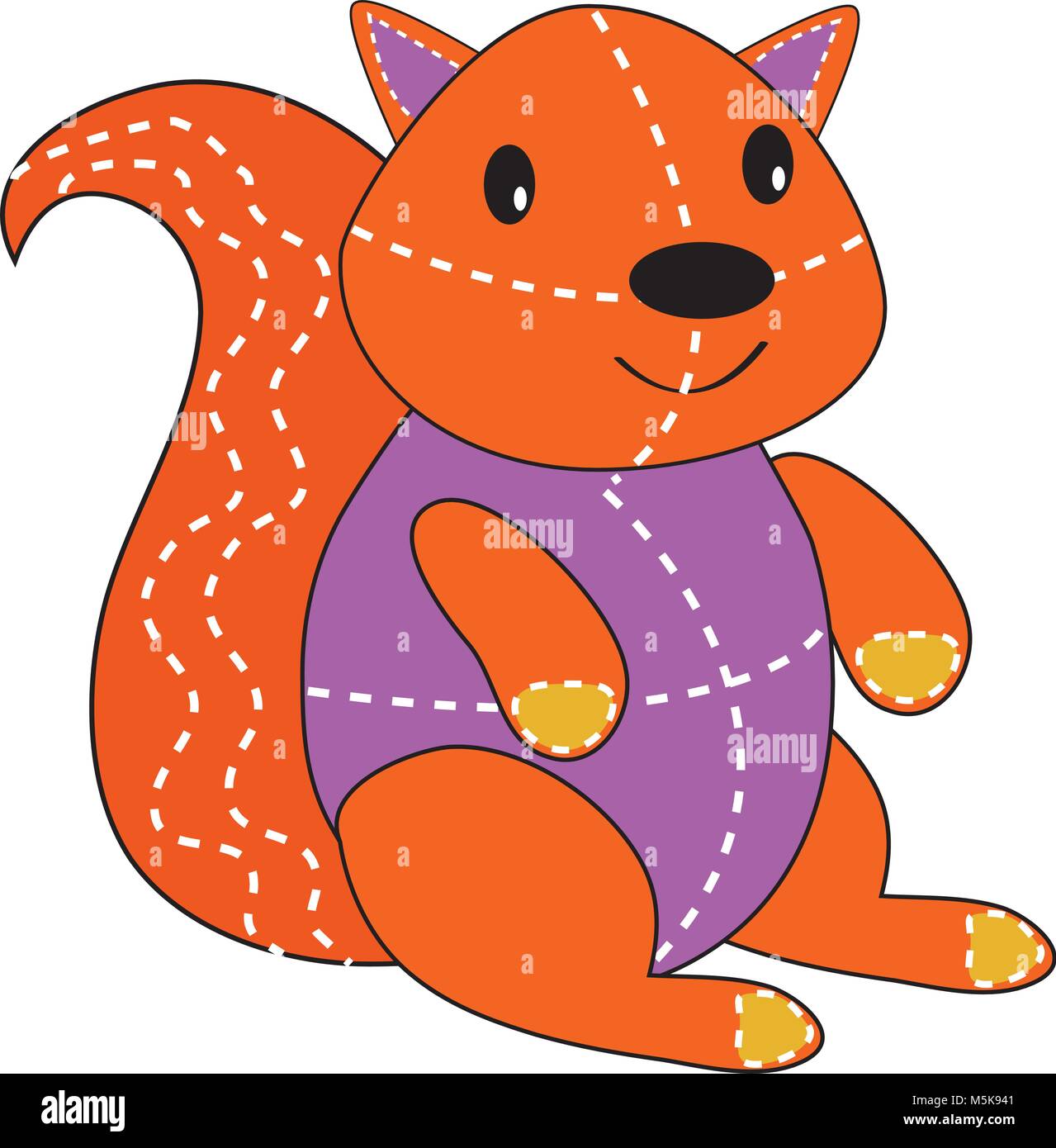 Ein Cartoon patchwork Eichhörnchen Stock Vektor