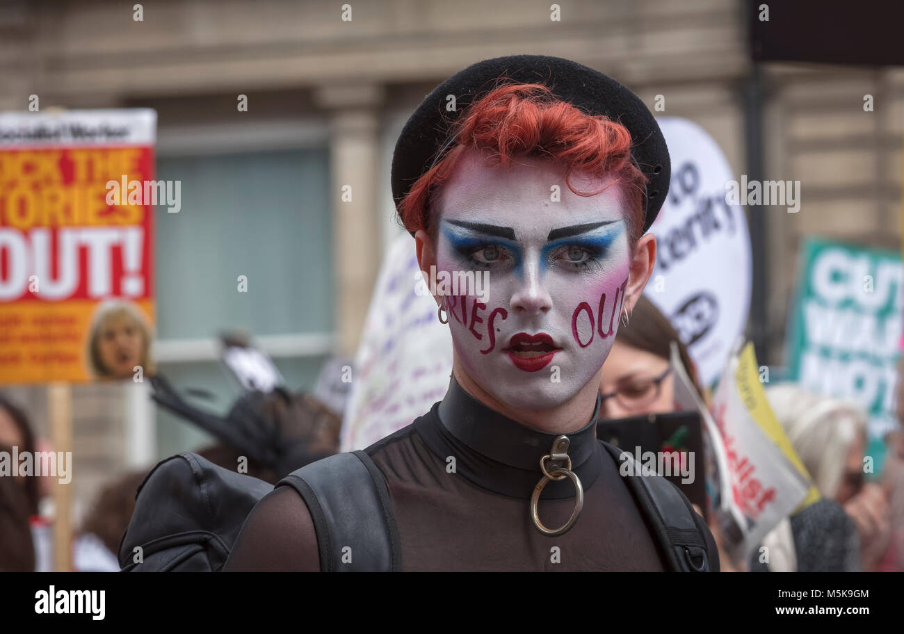 Gay anti Tory-regierung Demonstrant Stockfoto