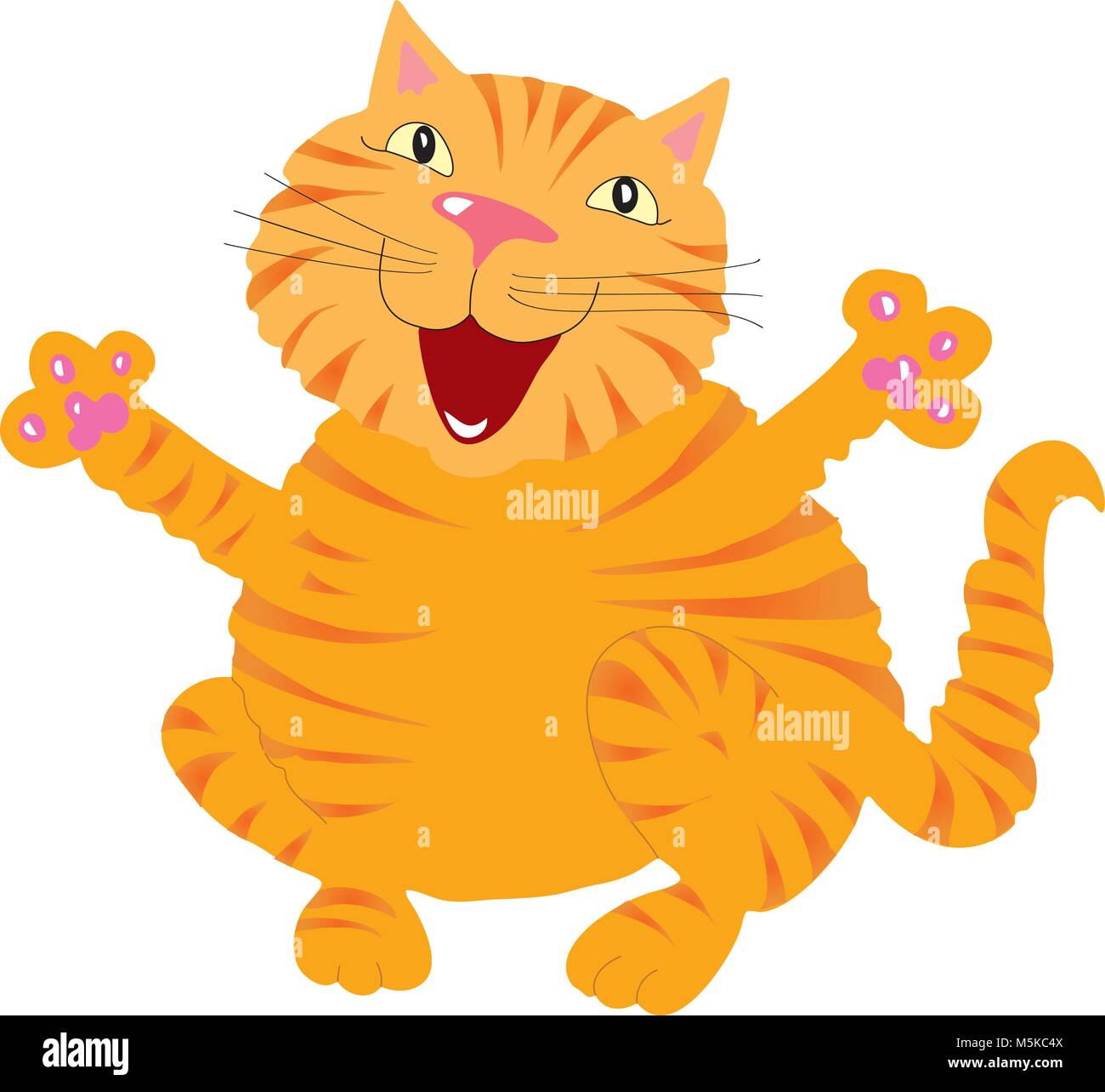 Ein Cartoon singing cat Stock Vektor