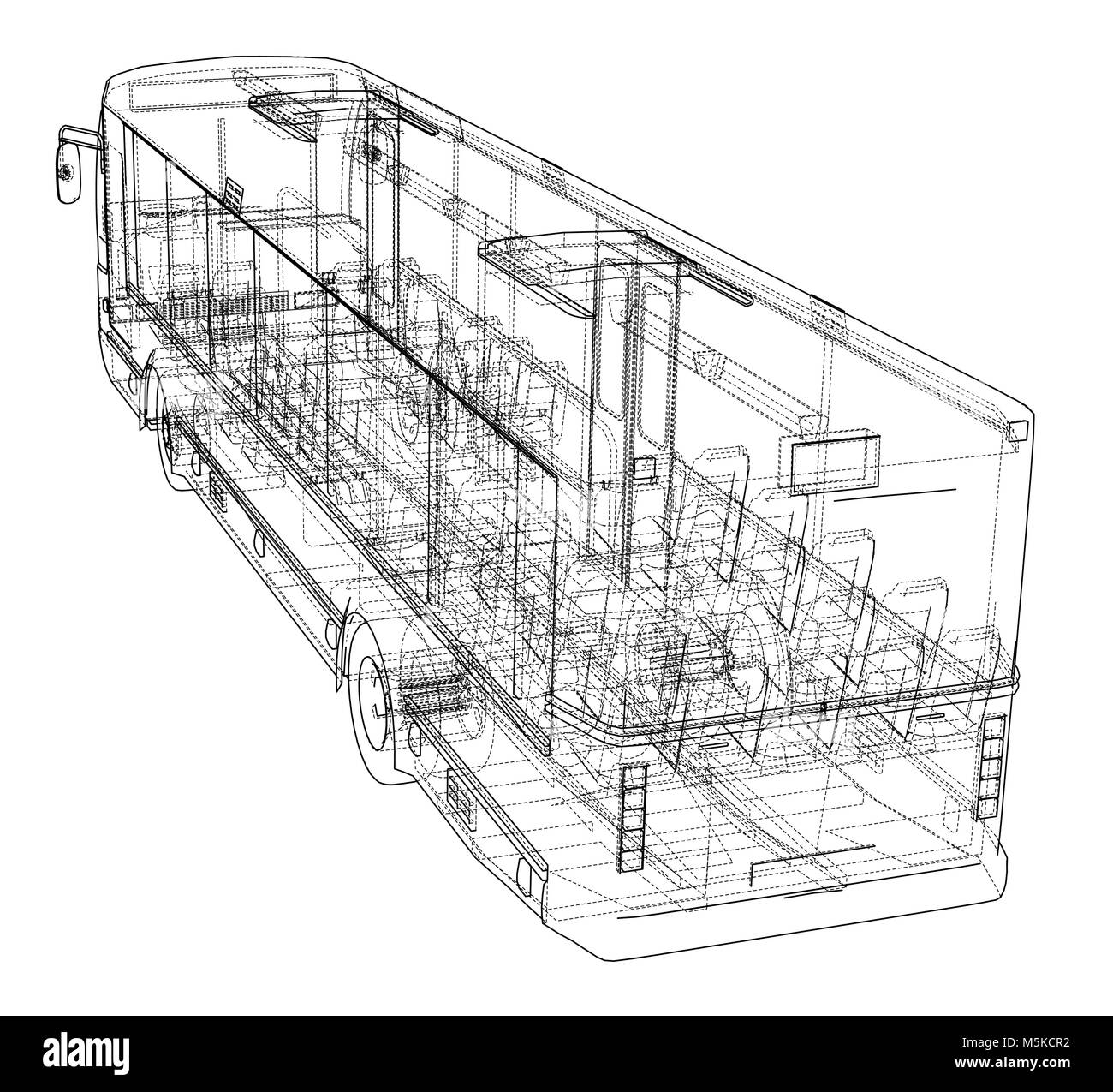 Konzept stadt bus. Vektor Rendering von 3d Stock Vektor