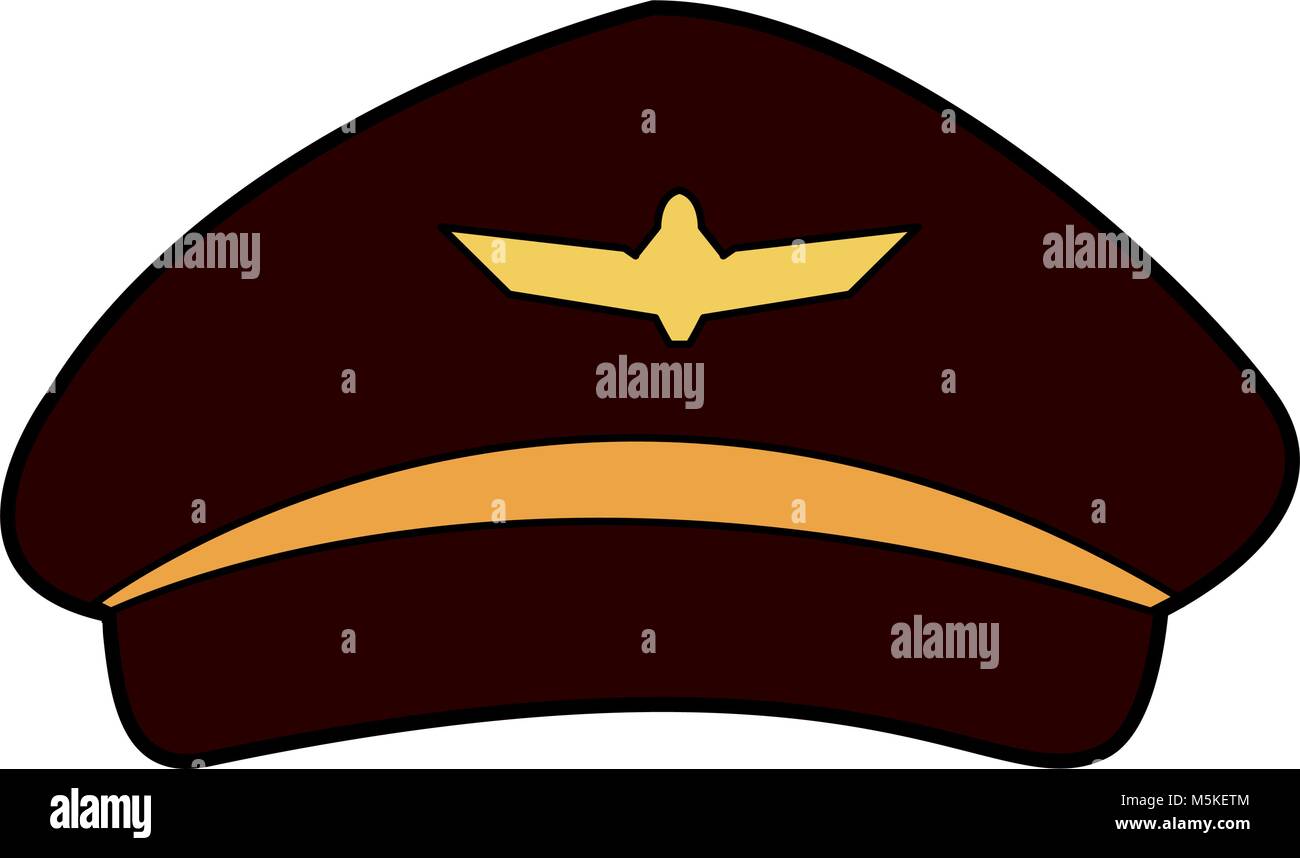 Airline-Piloten Mütze Flieger Mütze mit gold Abzeichen Stock Vektor