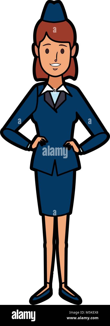 Stewardess in uniform professionellen Service gekleidet Stock Vektor