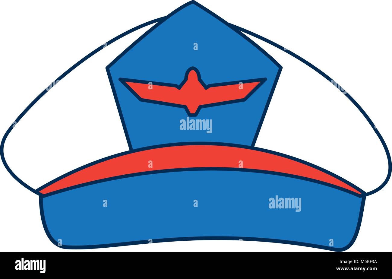 Airline-Piloten Mütze Flieger Mütze mit Abzeichen Stock Vektor