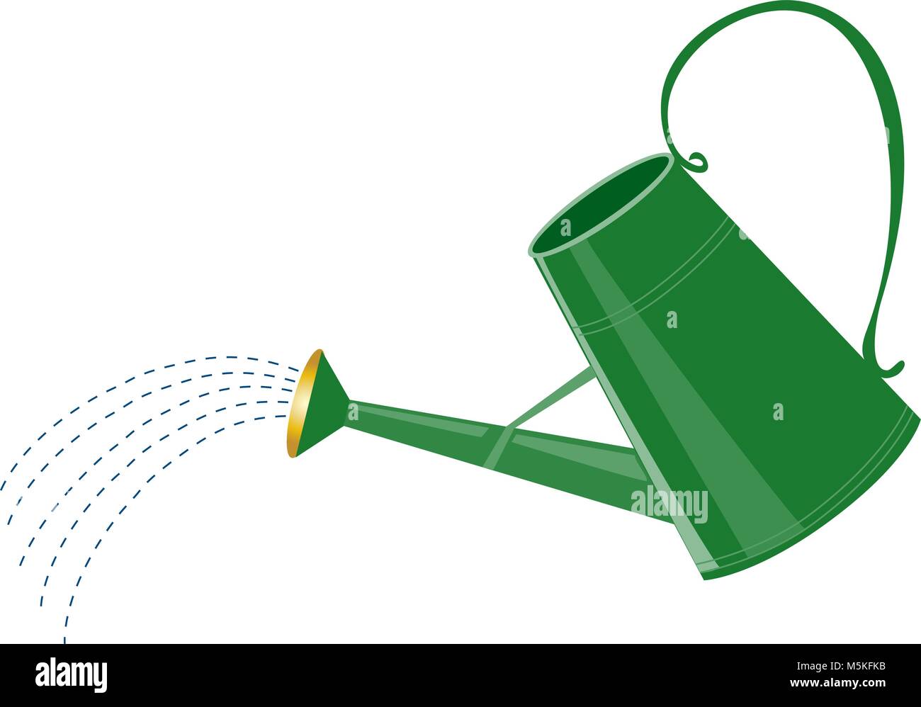 Ein Cartoon grüne Gießkanne mit Wasser der Sprinkleranlage Stock Vektor