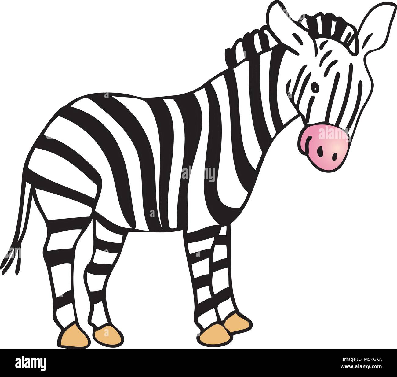 Ein Cartoon gestreiftes Zebra Stock Vektor