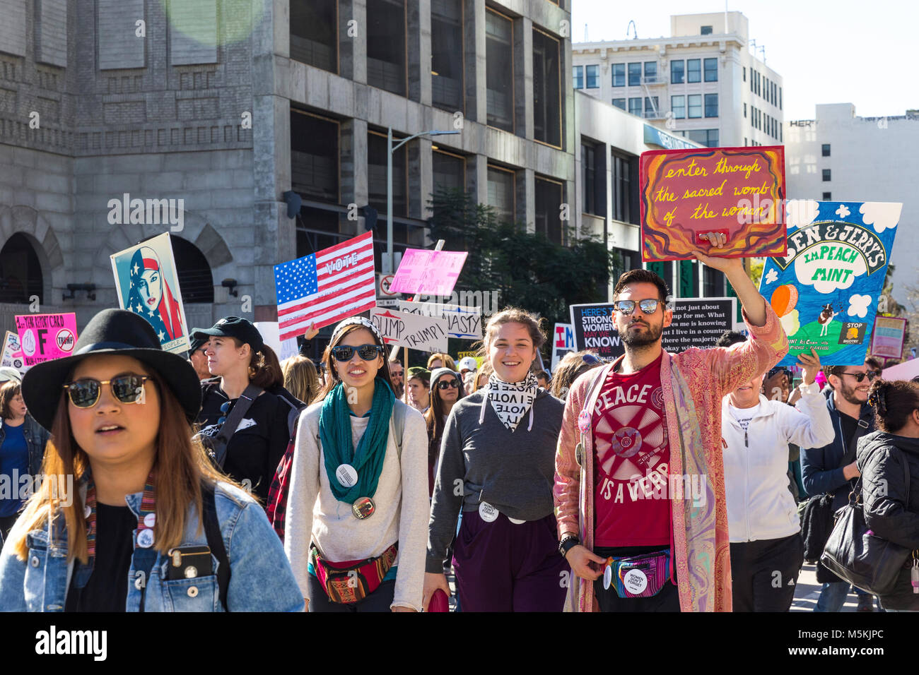 Frau März in Downtown Los Angeles, 20. Januar 2018 Stockfoto