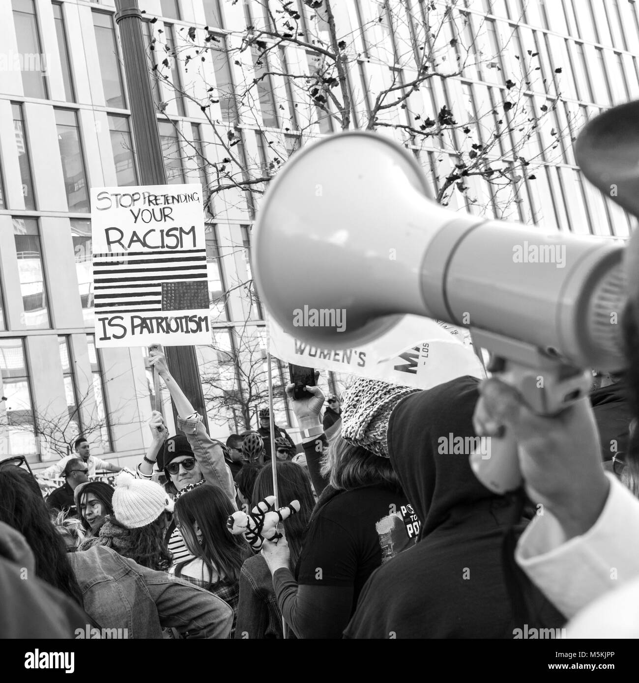 Frau März in Downtown Los Angeles, 20. Januar 2018 Stockfoto