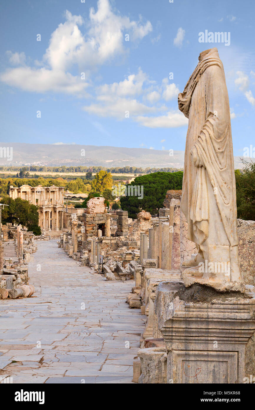 Blick über die römischen Ruinen von Ephesus, Türkei. Stockfoto