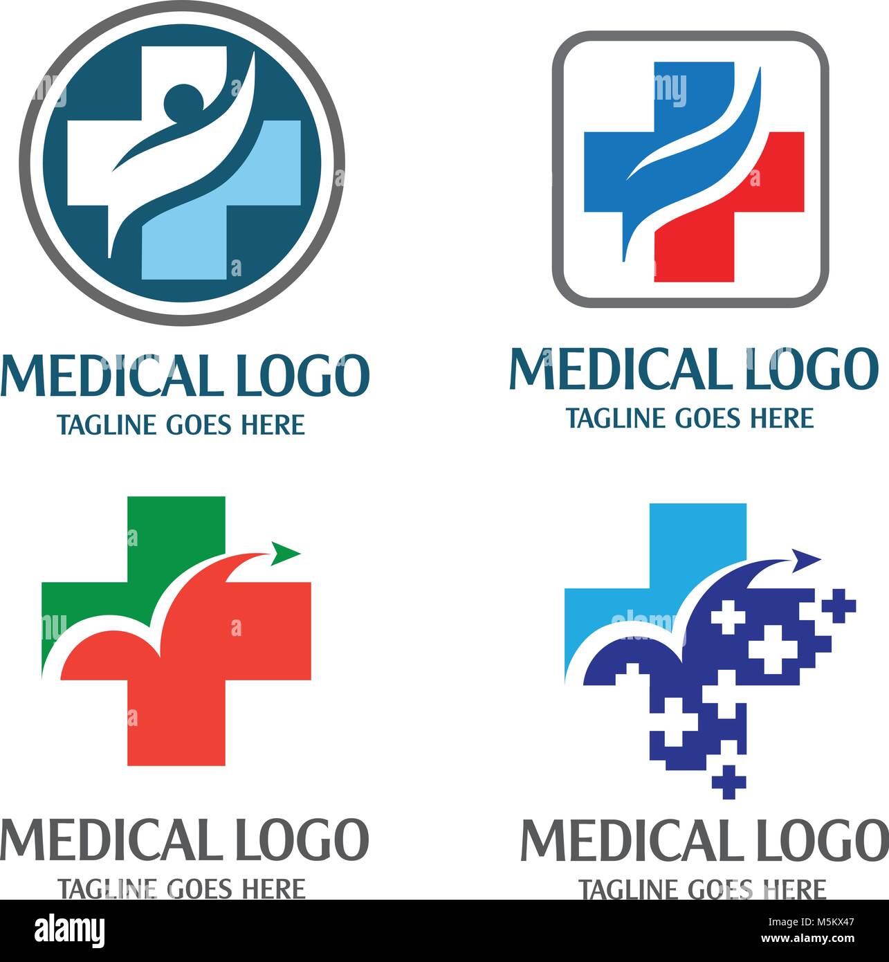 Medical logo Konzept, einfach, modern und Blickfang, den besten Weg zur Gesundheit Logo, einfach, modern und mit auffälligen Stock Vektor