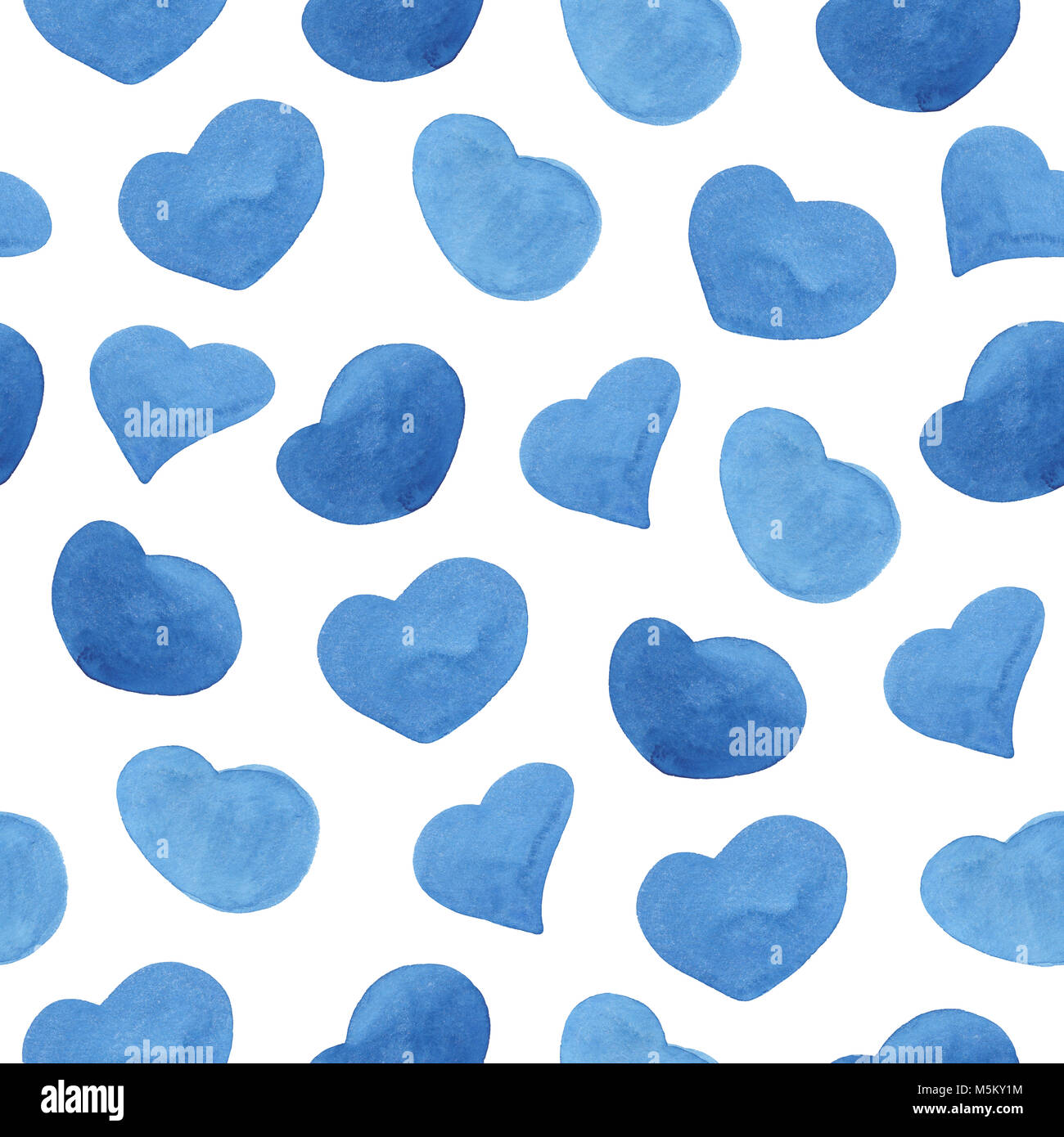 Hand gemalte Aquarell Herzen. Nahtlose Muster. Stockfoto