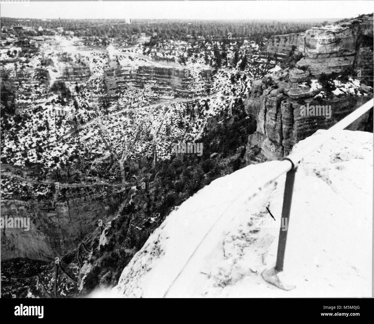 Grand Canyon historischen Bright Angel Trail. Aus Sicht TRAIL ANZEIGEN PLATTFORM - West Rim Drive, South Rim, GRAND CANYON NATIONAL PARK. Stockfoto