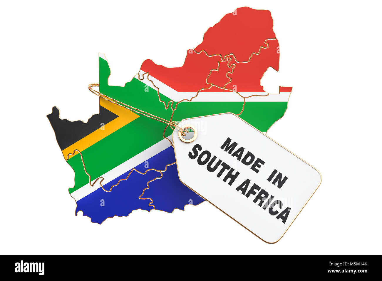 In Südafrika Konzept, 3D-Rendering auf weißem Hintergrund Stockfoto
