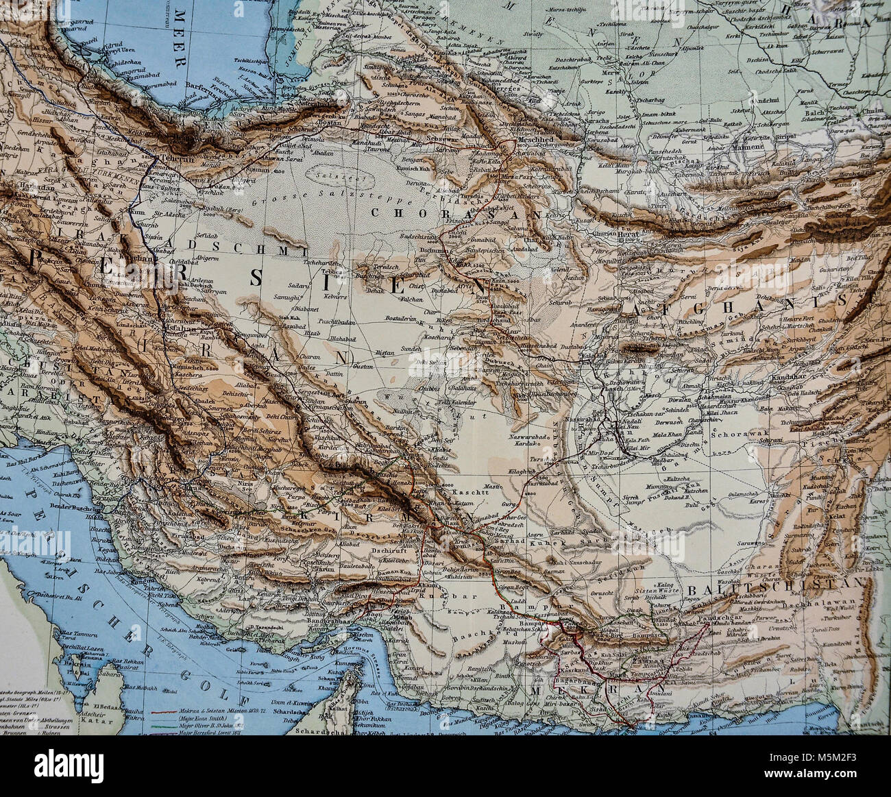 1877 Petermann Mittheilungen Karte - Mittlerer Osten - Persien Iran Irak Afghanistan Asien Stockfoto