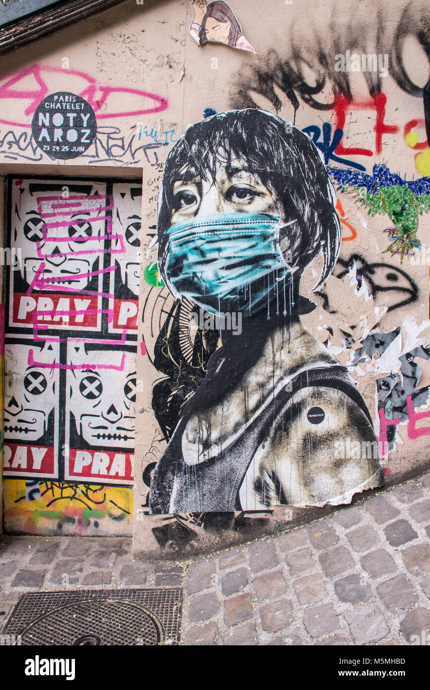 Straßenkunst, Montmartre, Paris, Frankreich Stockfoto
