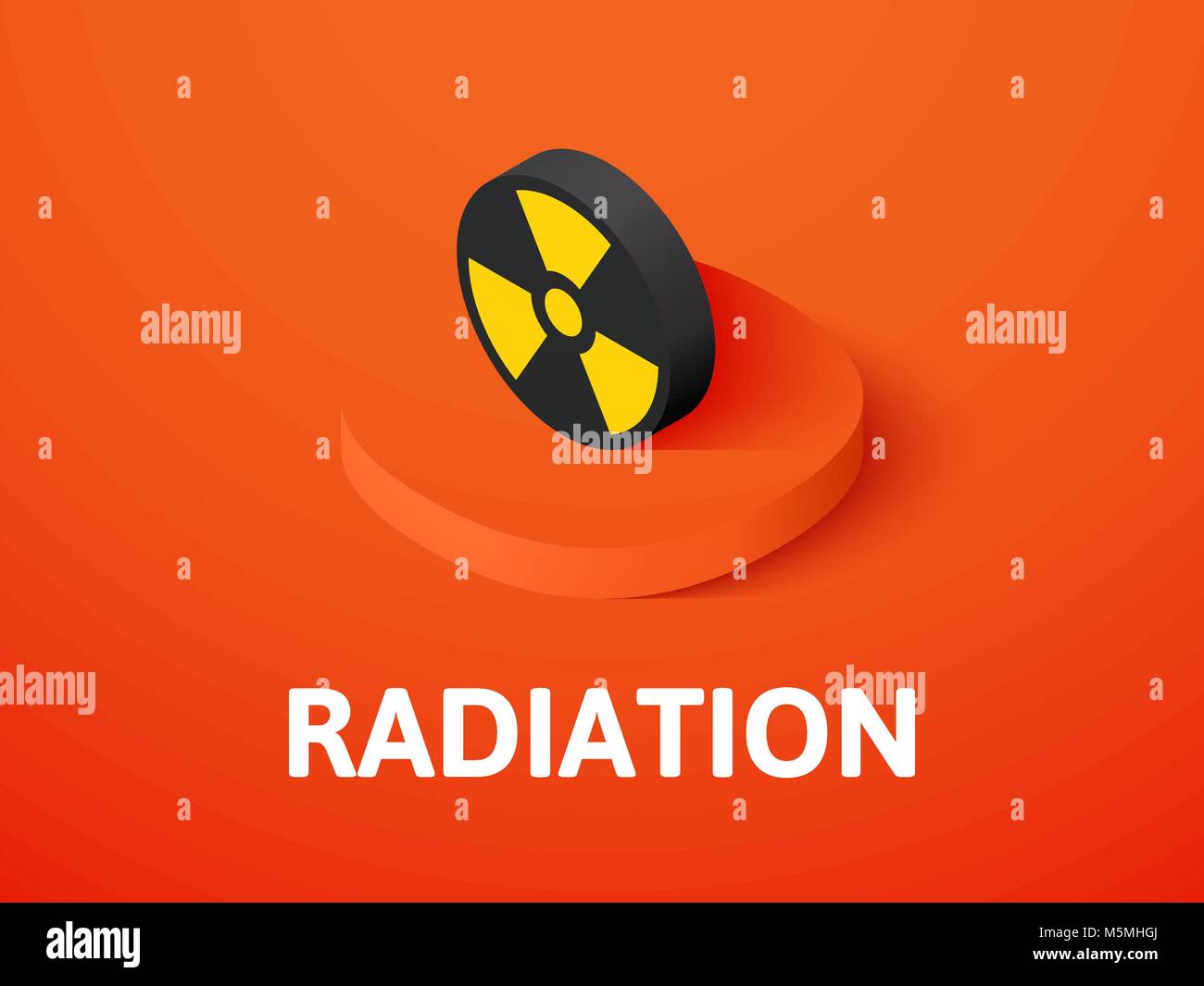 Strahlung isometrische Symbol Farbe Hintergrund isoliert Stock Vektor